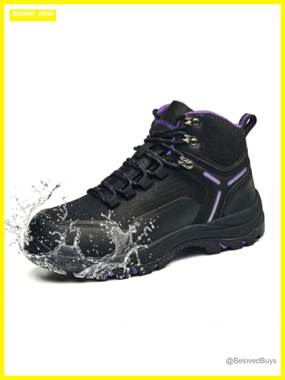 Waterproof Wide Toe Box Hiking Boots Mid-Ankle Non-Slip Rubber Outsole